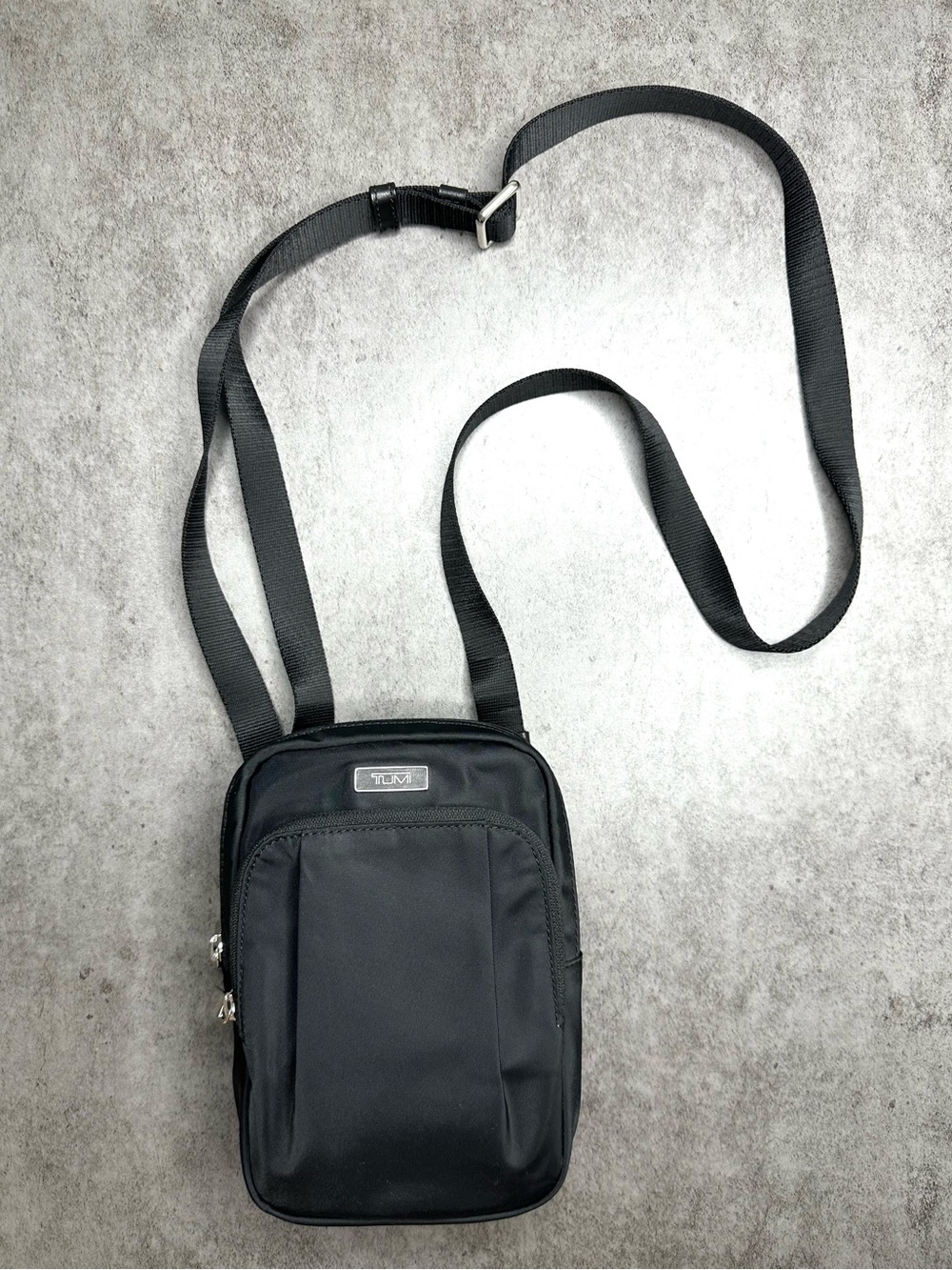 TUMI Black Nylon Crossbody Organizer Travel Bag Shoulder Bag